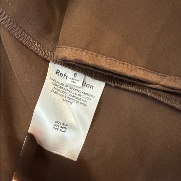 NWT Sold Out Reformation Lyon Silk Midi Shirt Dress in Brown Size 6 - Picture 12 of 12